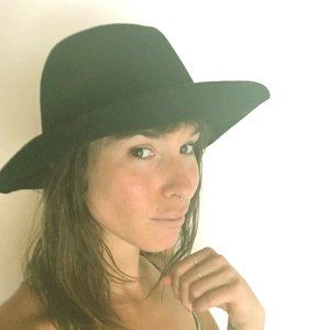 Brixton floppy brim black wool hat